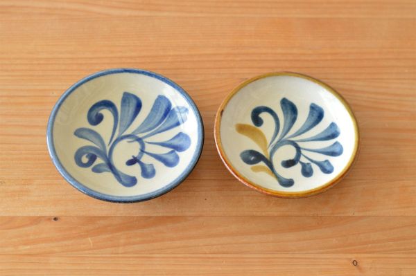 やちむん3寸皿　コバルト唐草・呉須唐草/陶眞窯