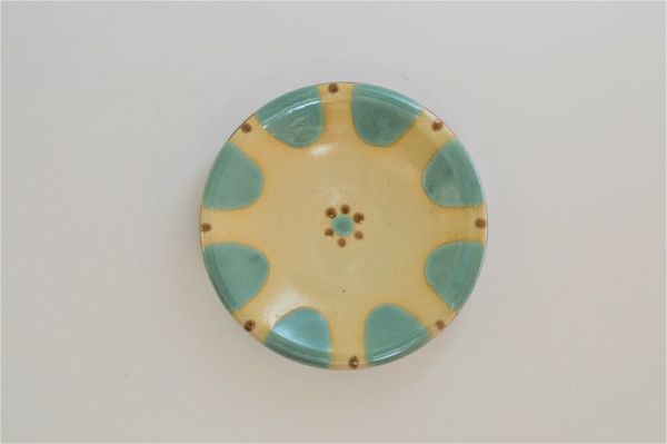 ５寸皿　緑チチチャン/ノモ陶器製作所
