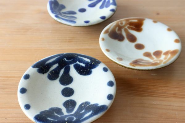 やちむん3寸皿 コバルト唐草・呉須唐草/陶眞窯 | ゆいまーる沖縄 ＜Online＞