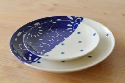 やちむん　丸皿　七寸　高江洲陶磁器 やちむん丸皿七寸高江洲陶磁器