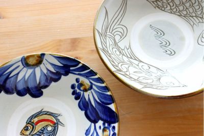 今年人気のブランド品や 30センチの大皿 沖縄魚陶器 工芸品 - 工芸品