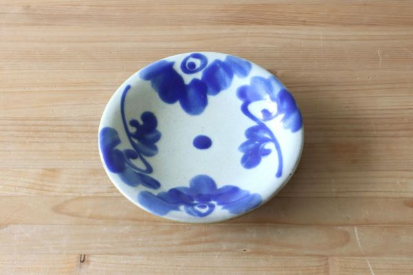 ５寸皿　花唐草/ノモ陶器製作所