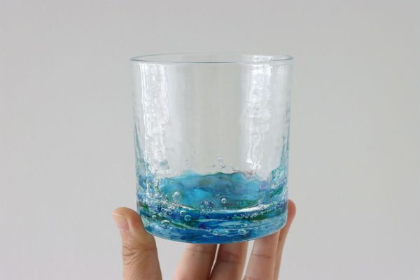 オキナワオーシャンロックグラス（大）　RYUKYU GLASS WORKS 海風