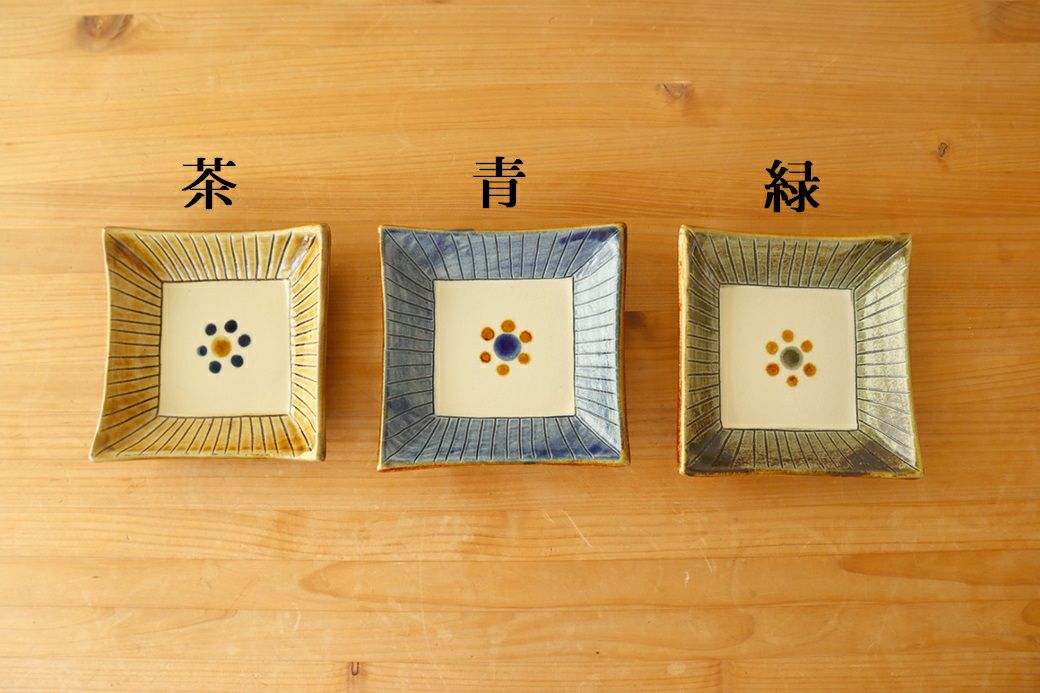 絵付け四角皿　女性陶額 壁掛 飾り 印あり 四角皿 12cm 花ぐ～線彫 ／ 陶眞窯 | ゆいまーる沖縄 ＜Online＞