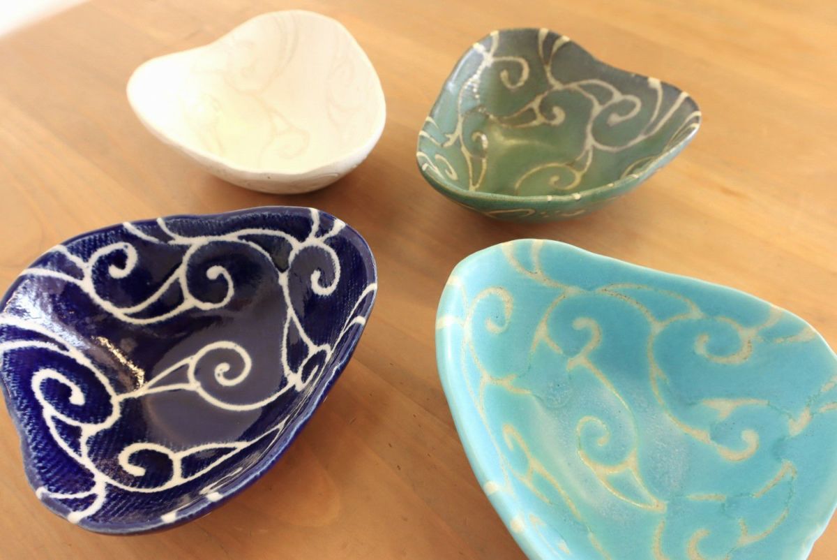 沖縄やちむん　真喜屋修　中鉢　2点セット【新品】 沖縄陶器・陶房眞喜屋さんのやちむん:陶房眞喜屋・真喜屋修