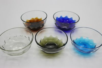 波型ガラスボウル 緑色縁取り 金属スタンド付き 楽天市場】【ポイントUP アジアン バリ】 ジェンガラケラミック スープ