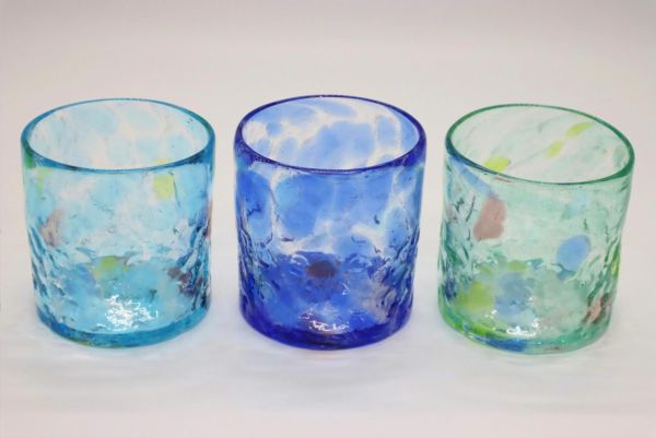 波の花ロックグラス(海)/吹きガラス匠工房