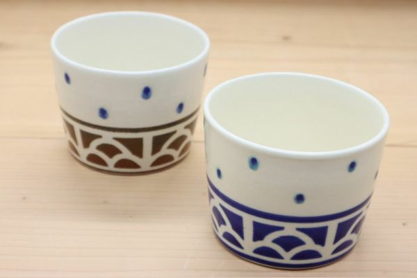 泡盛カップ(花ブロック)　　高江洲陶磁器