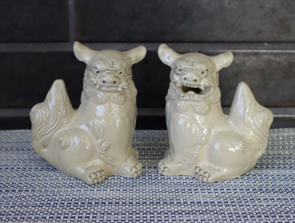 シーサーペアチビ 黒釉/ ちむどぅん窯 | ゆいまーる沖縄 ＜Online＞